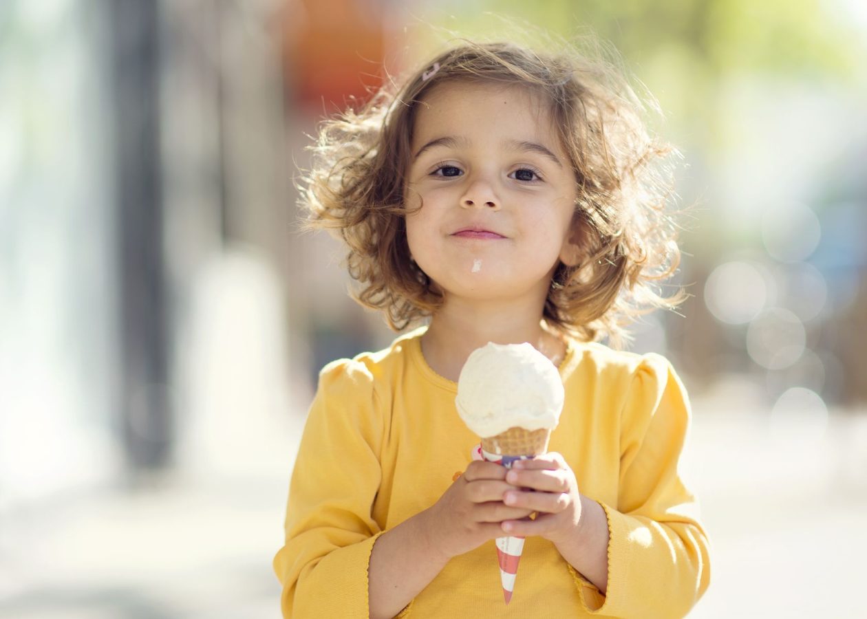 child eating icecream